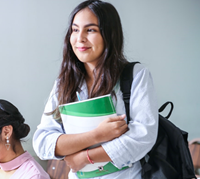 Student with notebook