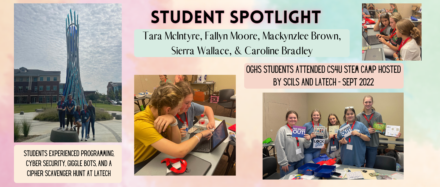 Student Spotlight: OGHS students attend CS4U STEM Camp in September 2022