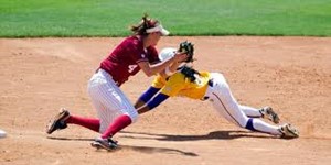 Softball players defense